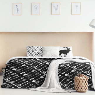 Hipster Black and White Aztec Arrow Pattern Duvet Cover