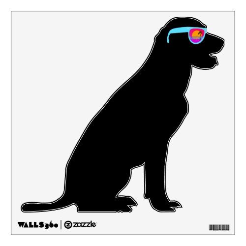 Hipster Black Lab in Sunglasses Wall Decal
