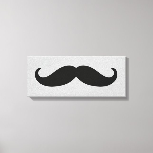 Hipster Black Mustache Canvas Print (Front)