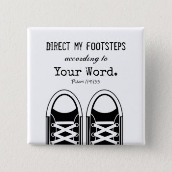 Hipster Black Sneakers With Scripture Pinback Button by LightinthePath at Zazzle