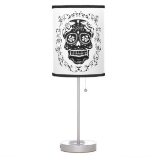 Hipster Black Sugar Skull Table Lamp