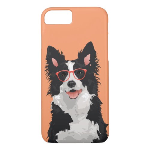 Hipster Border Collie Phone Case for Dog Lovers