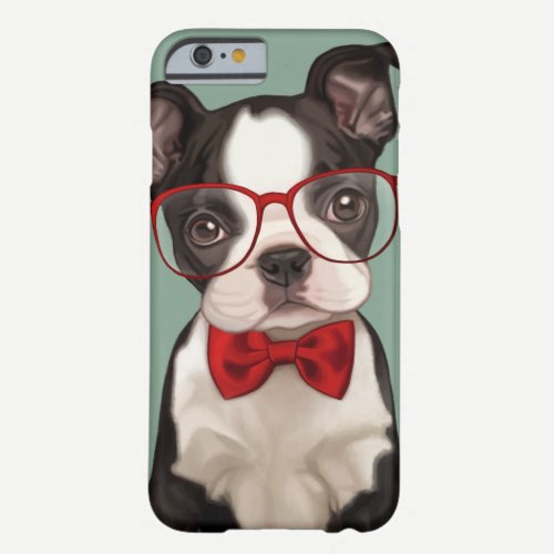 Hipster Boston Terrier Barely There iPhone 6 Case