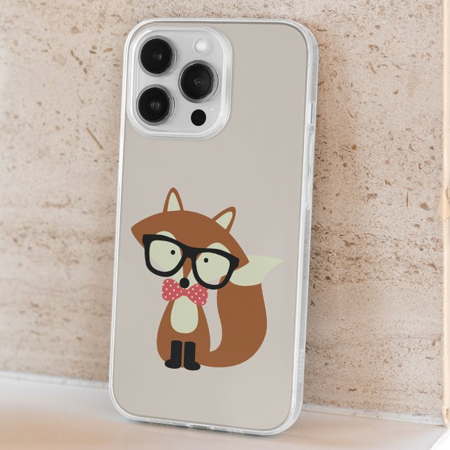 Hipster Bow Tie Brown Fox iPhone 15 Plus Case (Creator Uploaded)