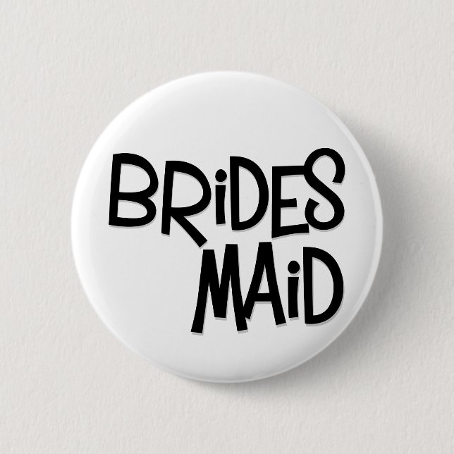 Hipster Bridesmaid Pinback Button (Front)