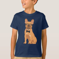 Hipster Brown French Bulldog Puppy for Dog Lovers T-Shirt