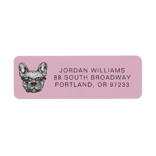 Hipster Bulldog Add Your Name Label