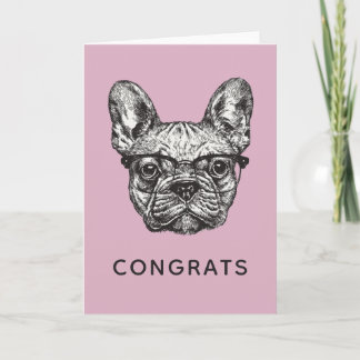 Hipster Bulldog | Add Your Text Card