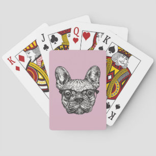 Hipster Bulldog Poker Cards