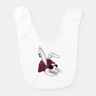 Hipster Bunny Baby Bib