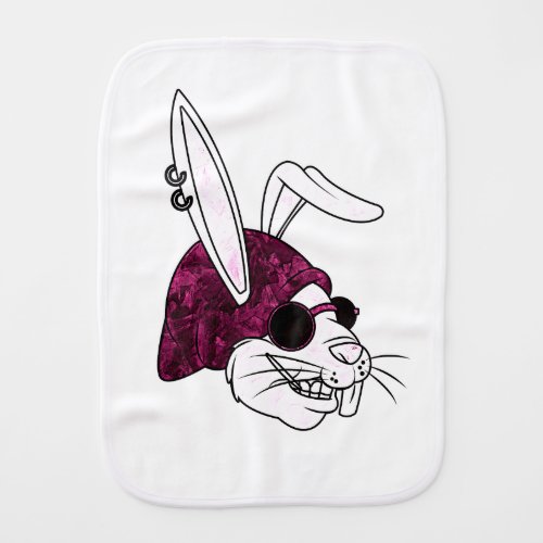 Hipster Bunny Baby Burp Cloth