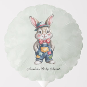 Hipster Bunny Boy Baby Shower Balloon