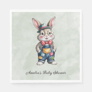 Hipster Bunny Boy Baby Shower Napkins