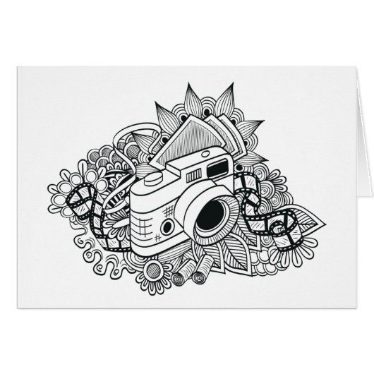 Hipster Camera Doodle Cards (Front Horizontal)