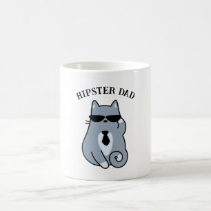 Hipster Cat - Cat Lover Cat Dad Personalized Coffee Mug