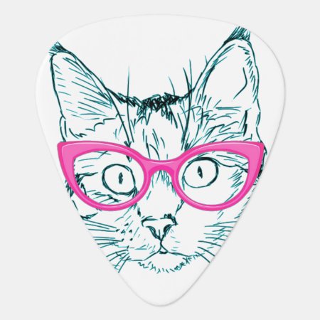 Hipster Cat Guitar Pick