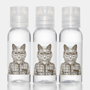 Hipster Cat Hand Sanitizer