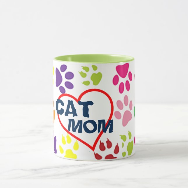 hipster cat mom proud mommy pet lover mug design (Center)