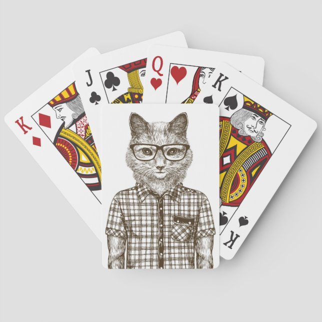 Hipster Cat Poker Cards (Back)