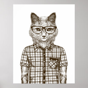 Hipster Cat Poster