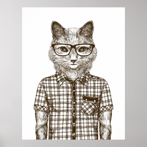 Hipster Cat Poster