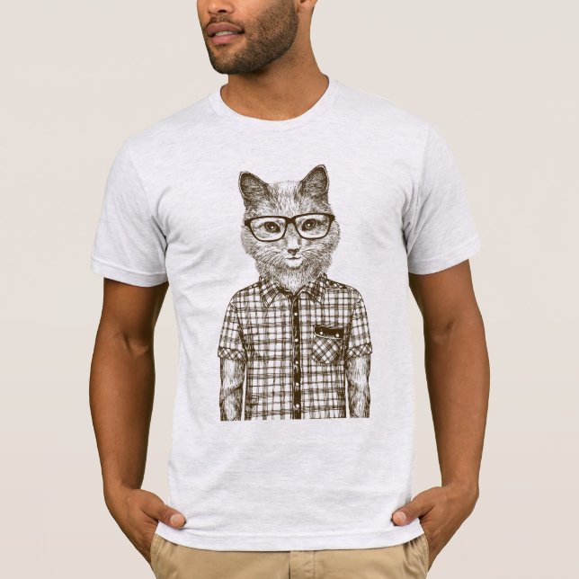 Hipster Cat T-Shirt (Front)