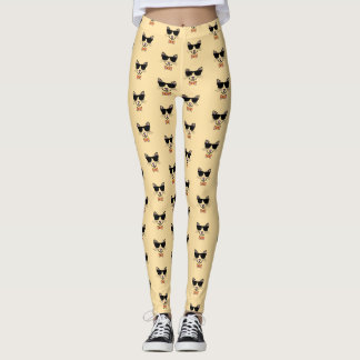 Hipster Cat with Sunglasses Leggings