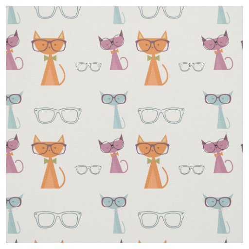 Hipster Cats Fabric