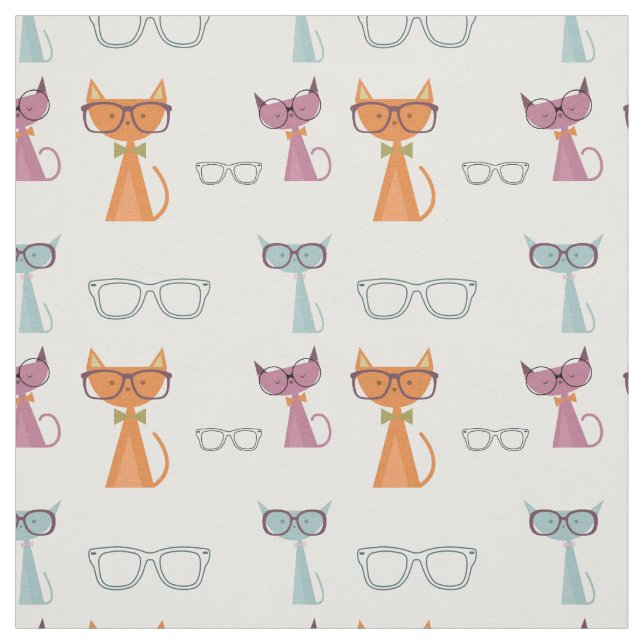 Hipster Cats Fabric (Swatch)