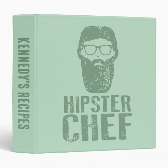 Hipster Chef 3 Ring Binder (Front/Spine)
