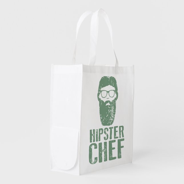Hipster Chef Foldable Tote (Front Side)