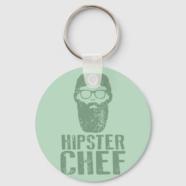 Hipster Chef Keychain (Front)