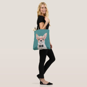 Hipster Chihuahua Tote Bag for Chihuahua Parents