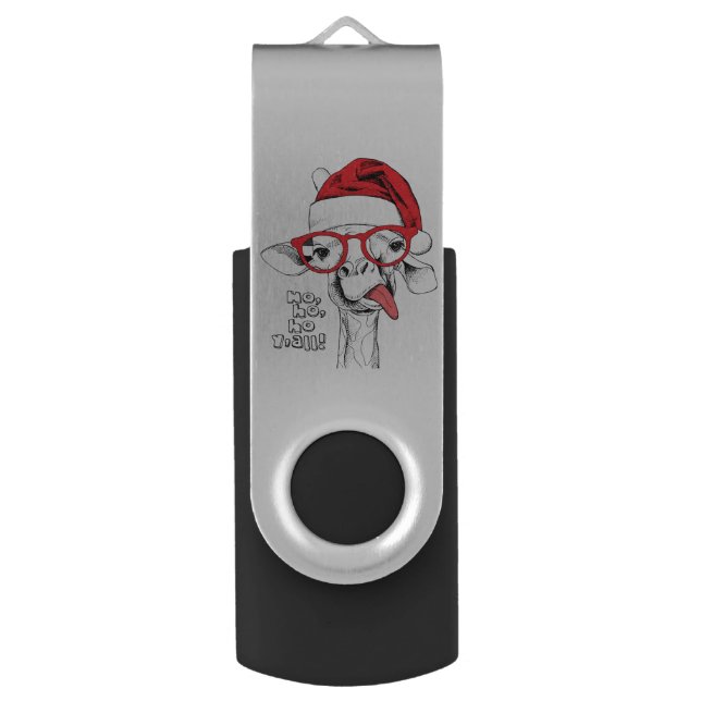 Hipster Christmas Giraffe | Holidays Flash Drive (Front Vertical)