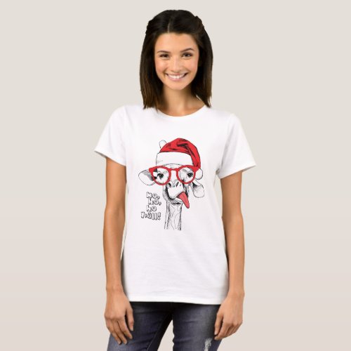 Hipster Christmas Giraffe  Holidays T_Shirt