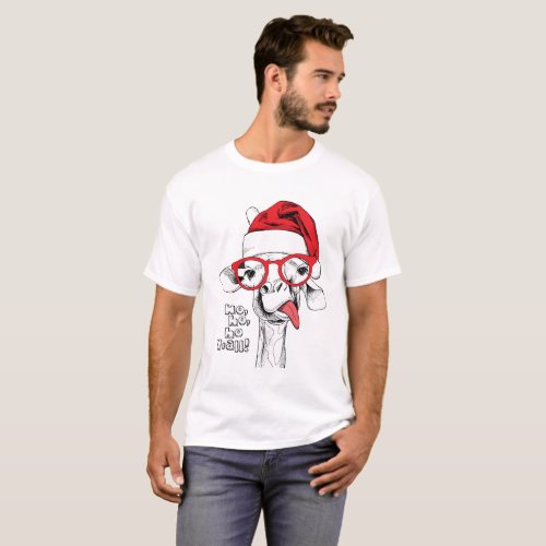 Hipster Christmas Giraffe  Holidays T_Shirt