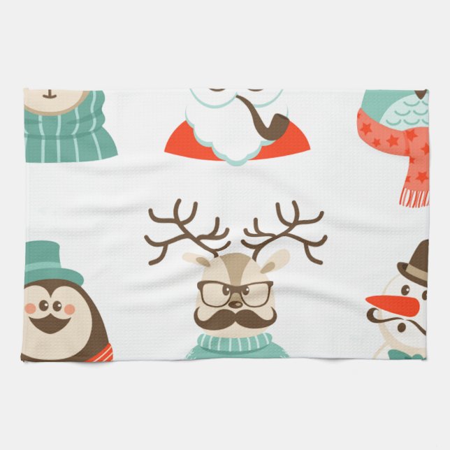 hipster christmas santa towel (Horizontal)