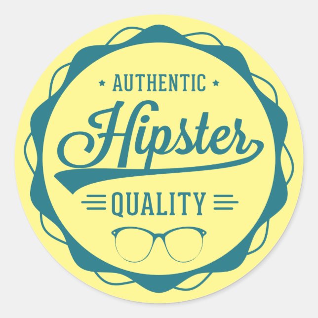Hipster Classic Round Sticker (Front)