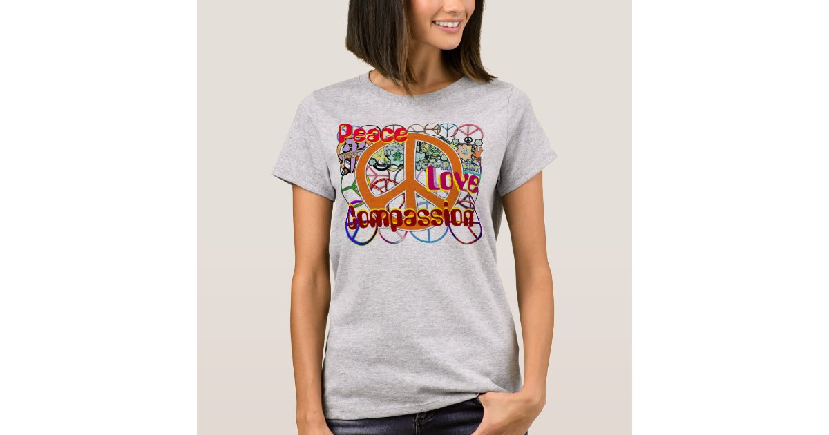  PEACE LOVE GARDEN - Rainbow, Groovy Hippie T-Shirt