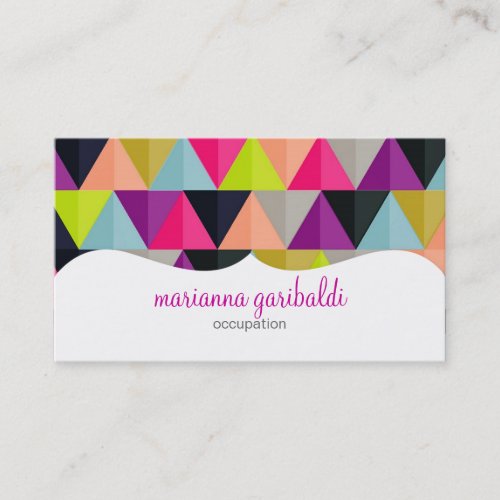 Hipster Colorful Triangles Pattern  Personalized Business Card