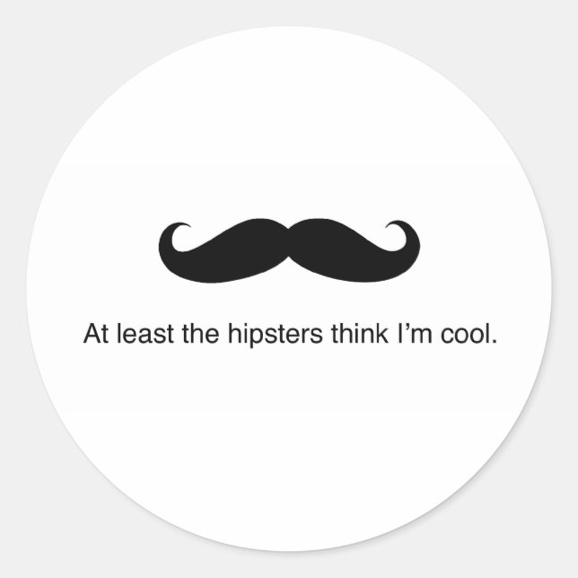 Hipster Cool Classic Round Sticker (Front)