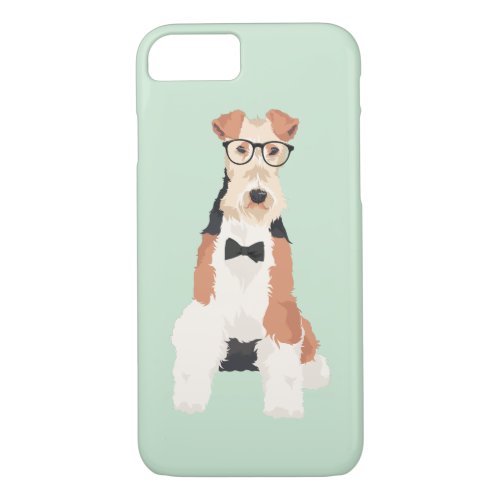 Hipster Cool Fox Terrier Wire Dog for Dog Lovers iPhone 87 Case