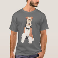 Hipster Cool Fox Terrier Wire Dog for Dog Lovers T-Shirt