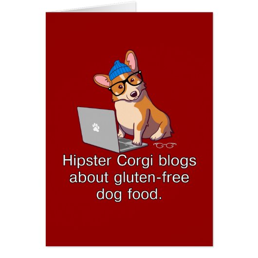 Hipster Corgi 2 Cards (Front)