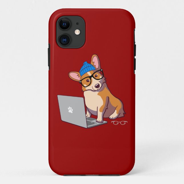Hipster Corgi 2 Case-Mate iPhone Case (Back)