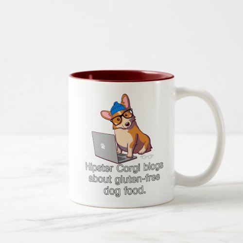 Hipster Corgi 2 Two_Tone Coffee Mug