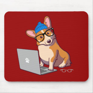 Hipster Corgi 2 (without text) Mouse Pad