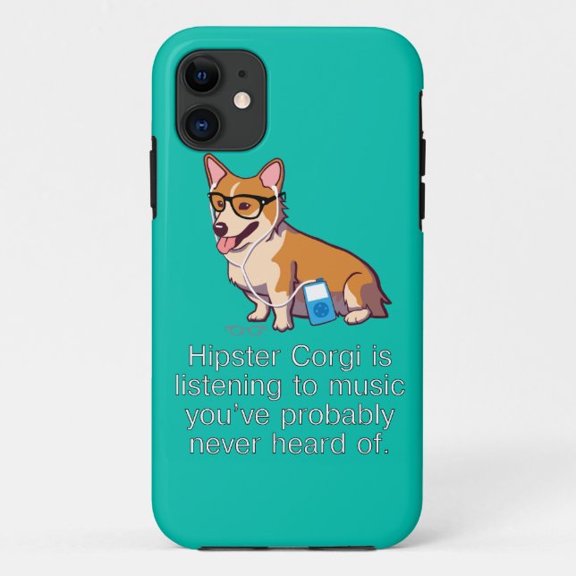 Hipster Corgi Case-Mate iPhone Case (Back)