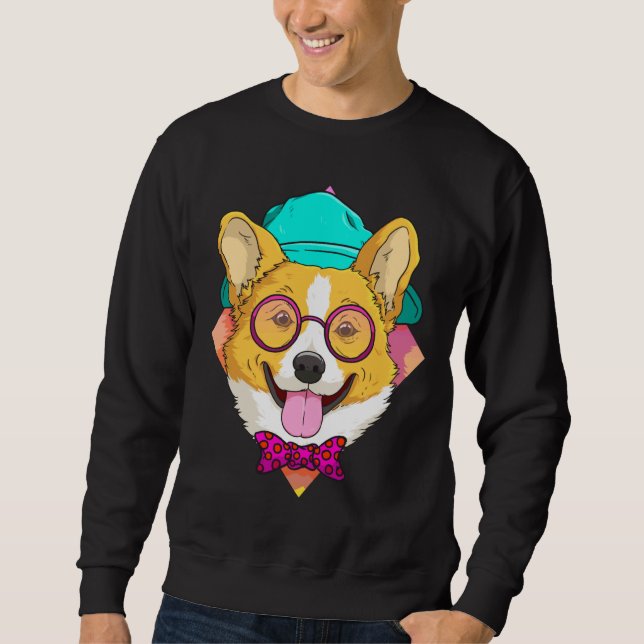 Hipster Corgi Dog Cute Corgi  Ideas Men Women Sweatshirt (Front)