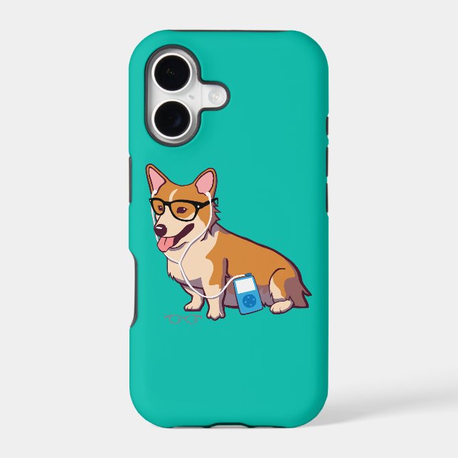 Hipster Corgi iPhone 5 Case-Mate Case (without  (Back)
